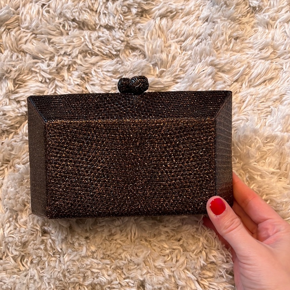 Nancy Gonzalez Box Gramercy Lizard Skin leather mini clutch